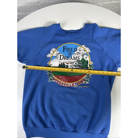 Vintage 90's Field of Dreams Baseball Movie Promo Raglan Sweatshirt Blue XL - Picture 8 of 9